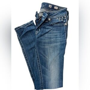 Miss Me Blue Boyfriend Jeans with Studded Detail